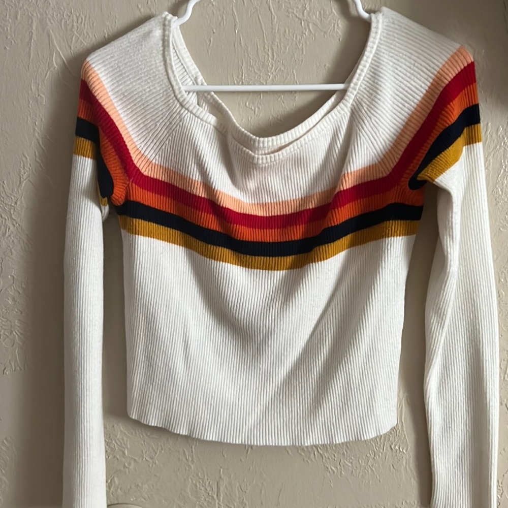 Striped long sleeve top
